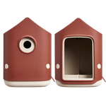 BNDL cosy bird house + feeder tuscan red